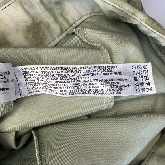 Zara Tie Dye High Waisted Kick Flare Split Leggings - Green - Size Medium - Picture 7 of 8